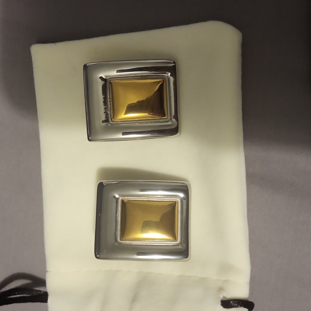 Vintage rectangle framed earrings